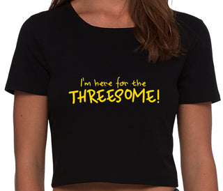 Here for the Threesome - Black Crop Top