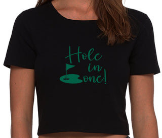 Hole In One - Suggestive Golf - Black Crop Top