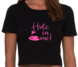 Hole In One - Suggestive Golf - Black Crop Top
