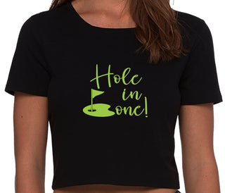 Hole In One - Suggestive Golf - Black Crop Top