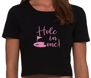 Hole In One - Suggestive Golf - Black Crop Top