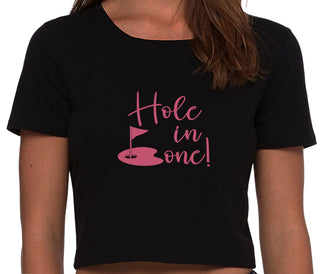 Hole In One - Suggestive Golf - Black Crop Top