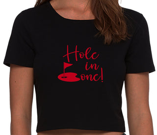 Hole In One - Suggestive Golf - Black Crop Top