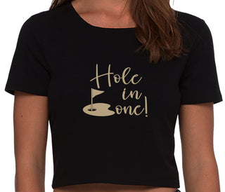 Hole In One - Suggestive Golf - Black Crop Top