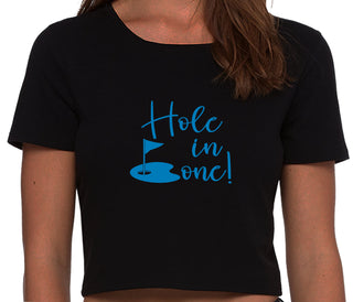 Hole In One - Suggestive Golf - Black Crop Top