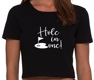 Hole In One - Suggestive Golf - Black Crop Top
