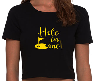 Hole In One - Suggestive Golf - Black Crop Top