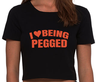 I Love Being Pegged - Black Crop Top