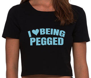 I Love Being Pegged - Black Crop Top