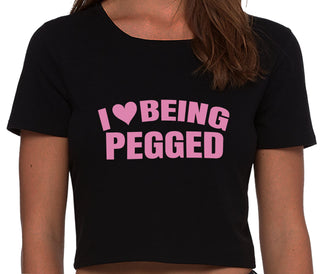 I Love Being Pegged - Black Crop Top
