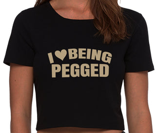 I Love Being Pegged - Black Crop Top