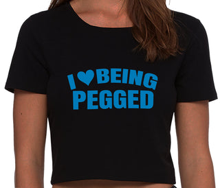 I Love Being Pegged - Black Crop Top