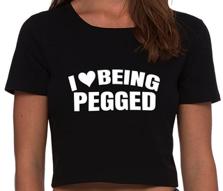 I Love Being Pegged - Black Crop Top