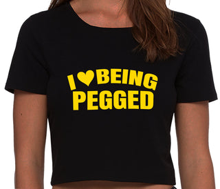 I Love Being Pegged - Black Crop Top