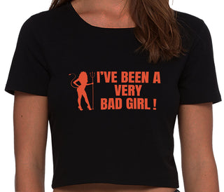 I've Been A Very Bad Girl - Black Crop Top