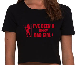 I've Been A Very Bad Girl - Black Crop Top