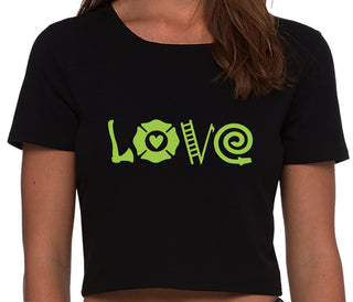 Love Fire Fighter - Black Crop Top
