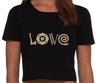 Love Fire Fighter - Black Crop Top