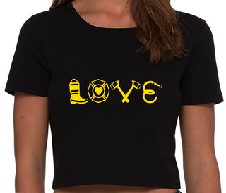 Love Fire Fighter - Black Crop Top