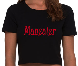 Maneater - Black Crop Top