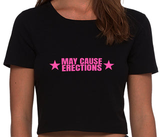 May Cause Erections - Black Crop Top