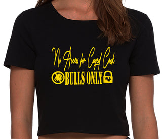 No Caged Cuck Cock - Bulls Only - Black Crop Top
