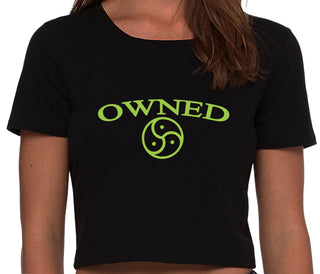 Owned With BDSM Symbol - Black Crop Top