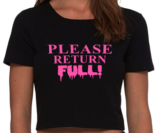 Please Return Full - Black Crop Top
