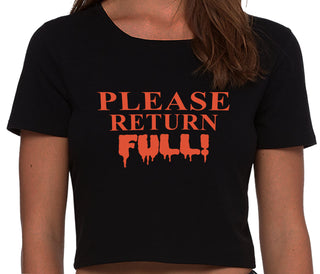 Please Return Full - Black Crop Top