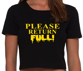 Please Return Full - Black Crop Top