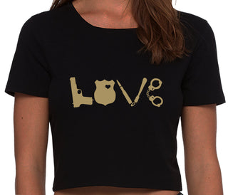 Police Love - Black Crop Top