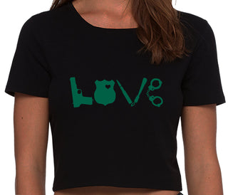 Police Love - Black Crop Top