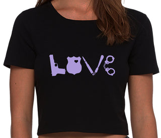 Police Love - Black Crop Top