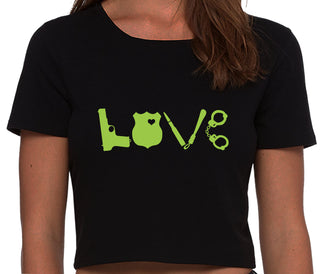 Police Love - Black Crop Top