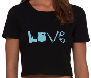 Police Love - Black Crop Top