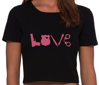 Police Love - Black Crop Top