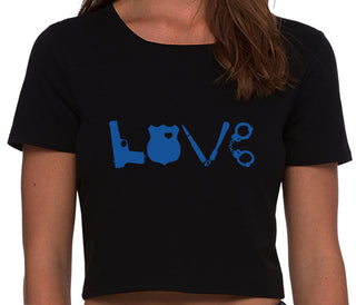 Police Love - Black Crop Top