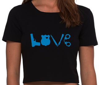 Police Love - Black Crop Top