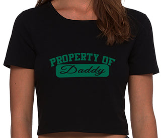 Property Of Daddy - Athletic Look - Black Crop Top