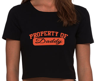Property Of Daddy - Athletic Look - Black Crop Top