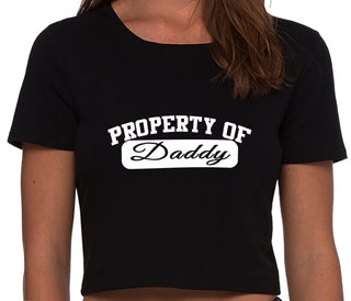 Property Of Daddy - Athletic Look - Black Crop Top