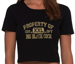 Property Of Big Black Cock - Queen Of Spades - Black Crop Top