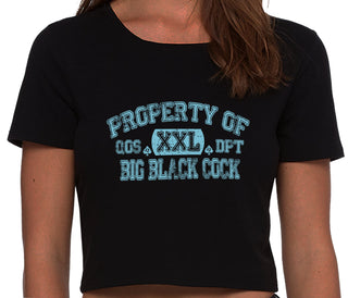 Property Of Big Black Cock - Queen Of Spades - Black Crop Top