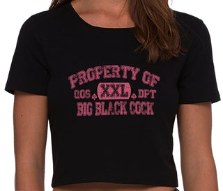 Property Of Big Black Cock - Queen Of Spades - Black Crop Top