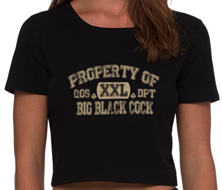 Property Of Big Black Cock - Queen Of Spades - Black Crop Top