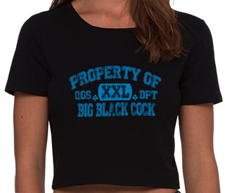 Property Of Big Black Cock - Queen Of Spades - Black Crop Top