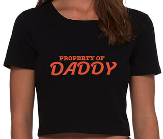 Property Of Daddy - Black Crop Top