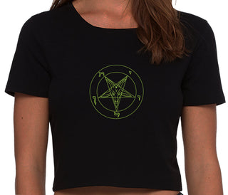 Sigil Of Baphomet - Church of Satan - Black Crop Top