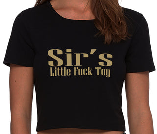 Sir's Little Fuck Toy - Black Crop Top