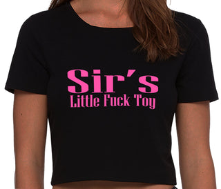 Sir's Little Fuck Toy - Black Crop Top